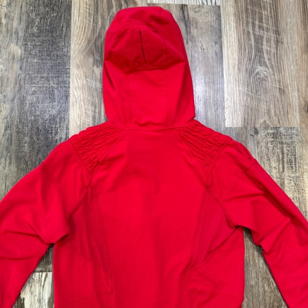 Lululemon Run For It Pullover Women 8 Currant Red Cross Train Pony Tail Hood - Picture 7 of 14